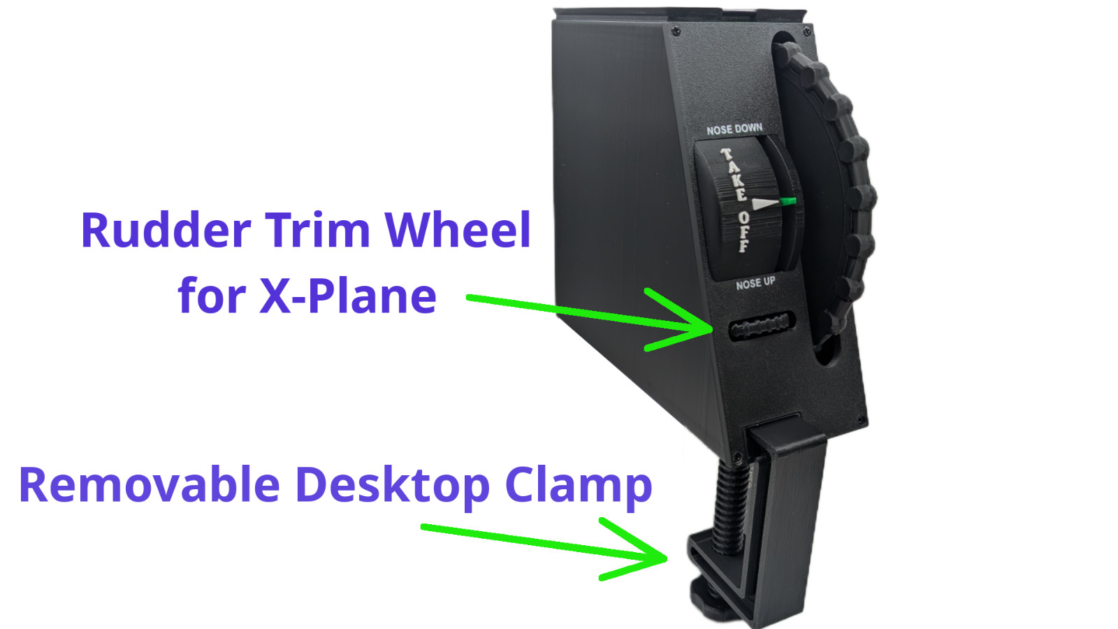 Cessna Style Elevator Trim Wheel Controller for Flight Simulators