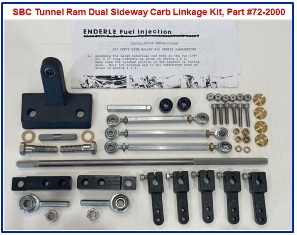 Dual Carb Linkage Kit Chevy Enderle Edelbrock Holley Tunnel Ram BBC SBC USA-Made