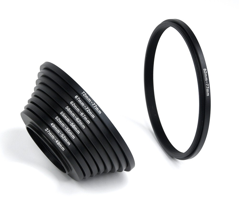 18 Pcs Lens Ring Camera Filter Adapter Set, Step-Up & Step Down Kit for DSLR