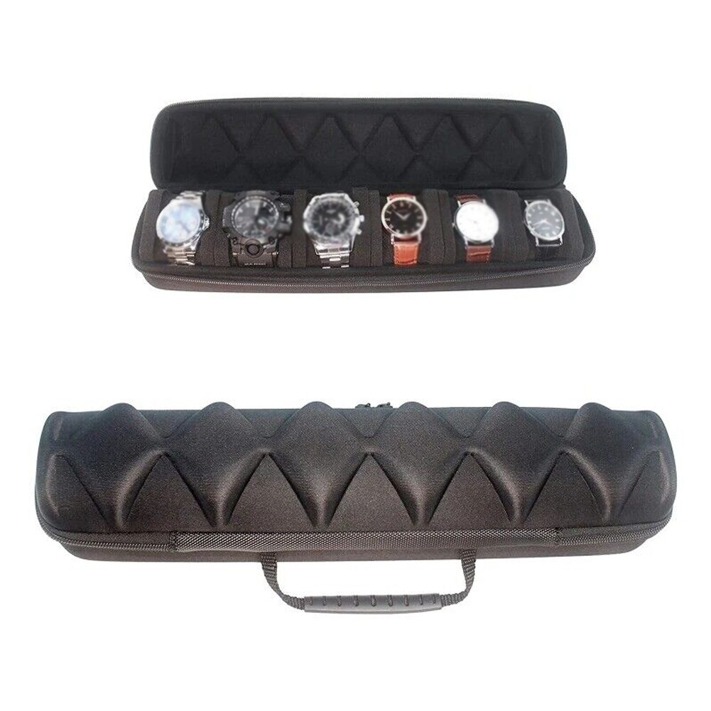 Watch Box Protector 6 Slots Watches Travel Roll Display case Storage Organizer+
