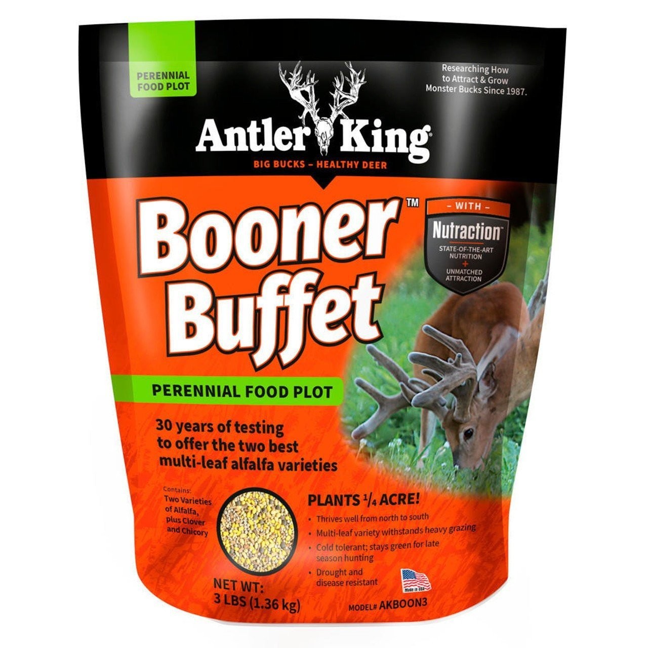 Antler King Booner Buffet Perennial Food Plot Seed Mix Leaf Alfalfa - AKBOON3