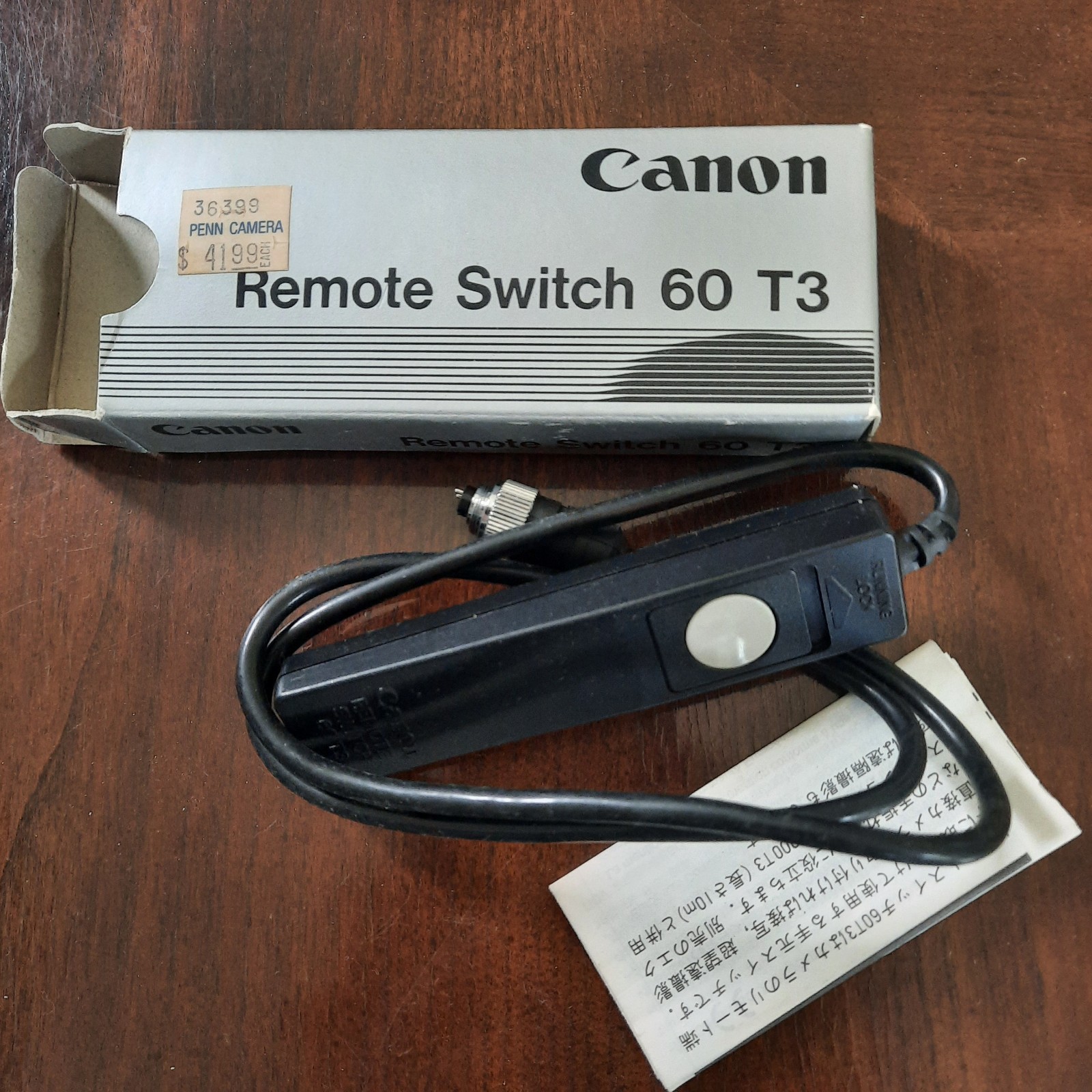 CANON Remote Switch 60 T3 Original Box & Instructions 1990s?