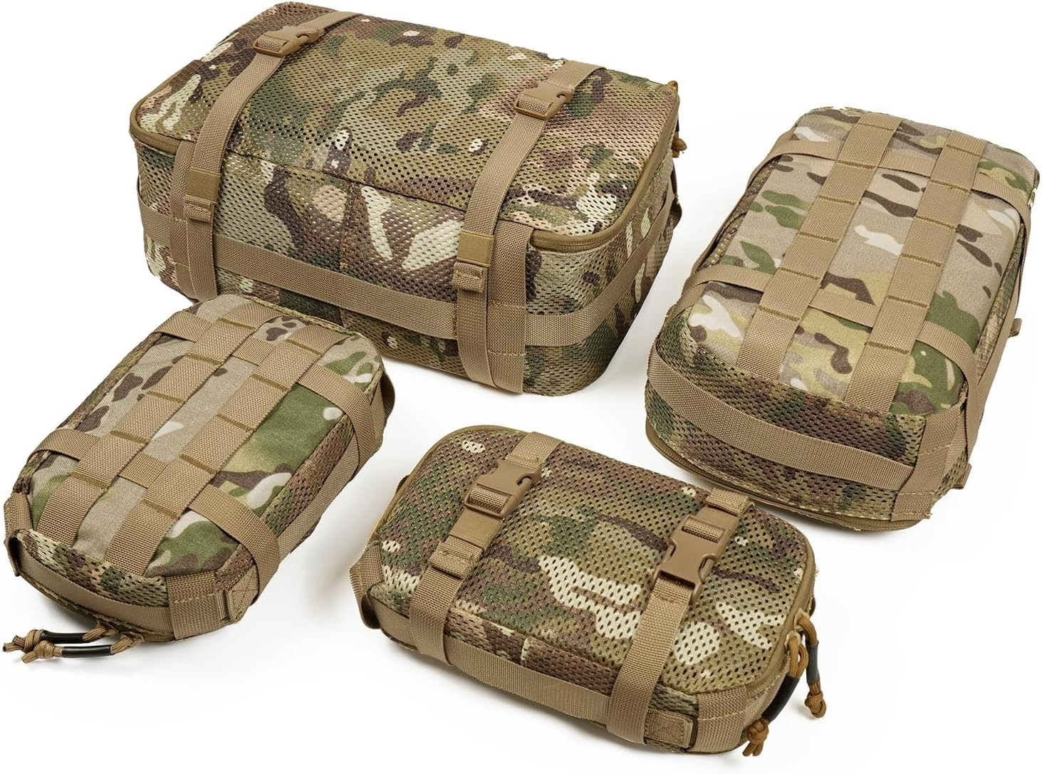 Tactical Packing Cubes Set with Compressible Duffle and Molle Pouch Organizer