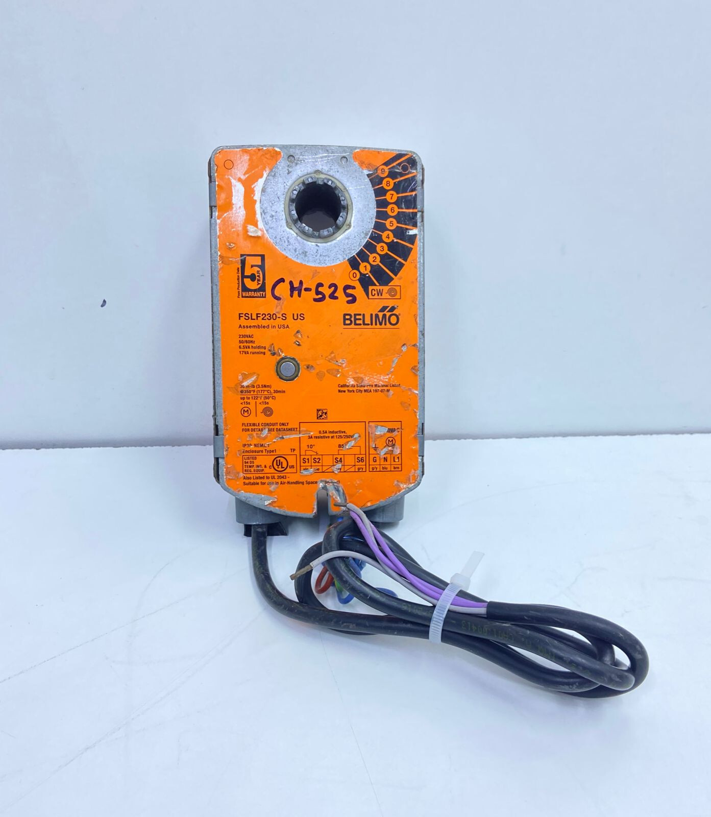BELIMO FSLF230-S US Spring Return Actuator, CH#525