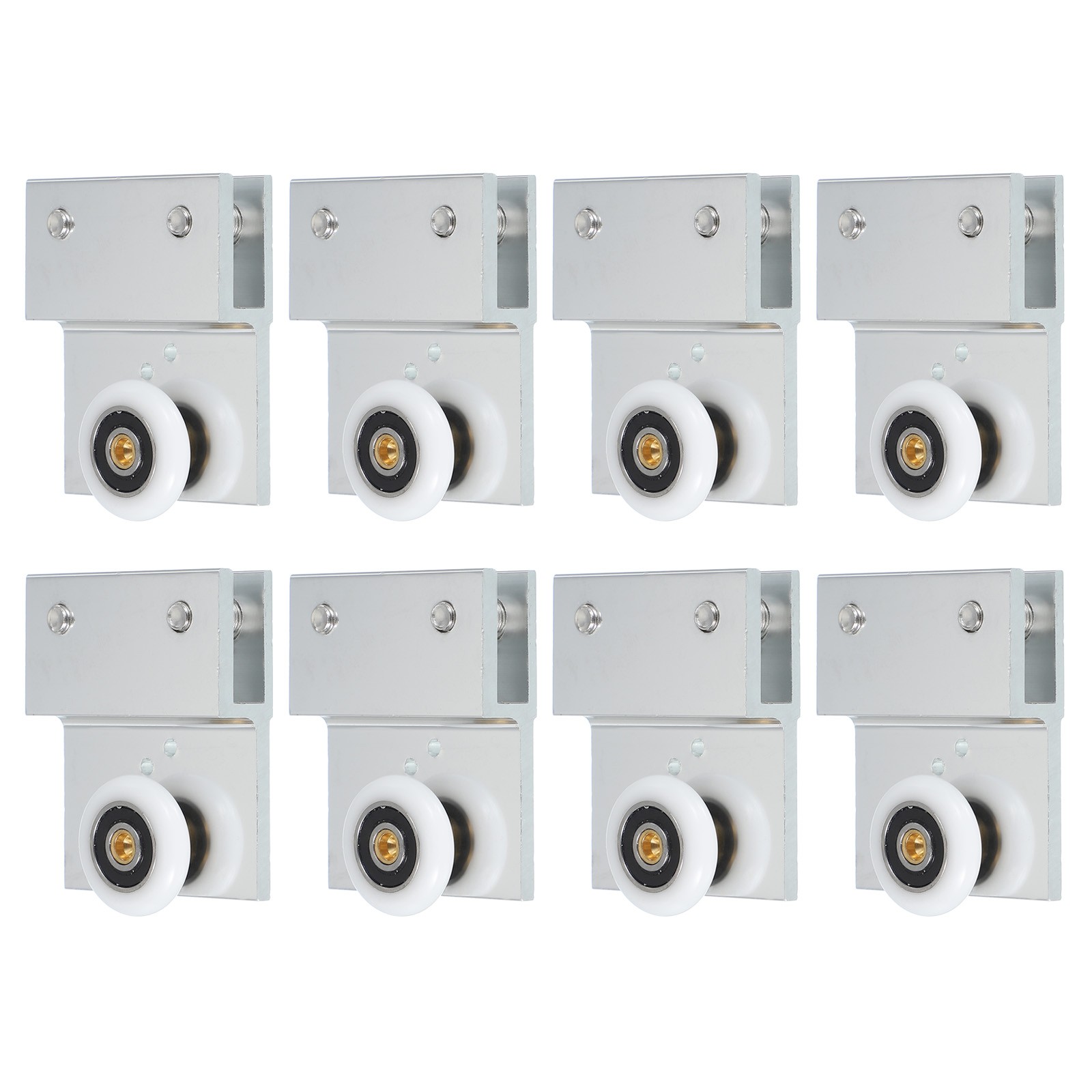 8Pcs 26mm Diameter Frameless Sliding Shower Door Roller Replacement Silver
