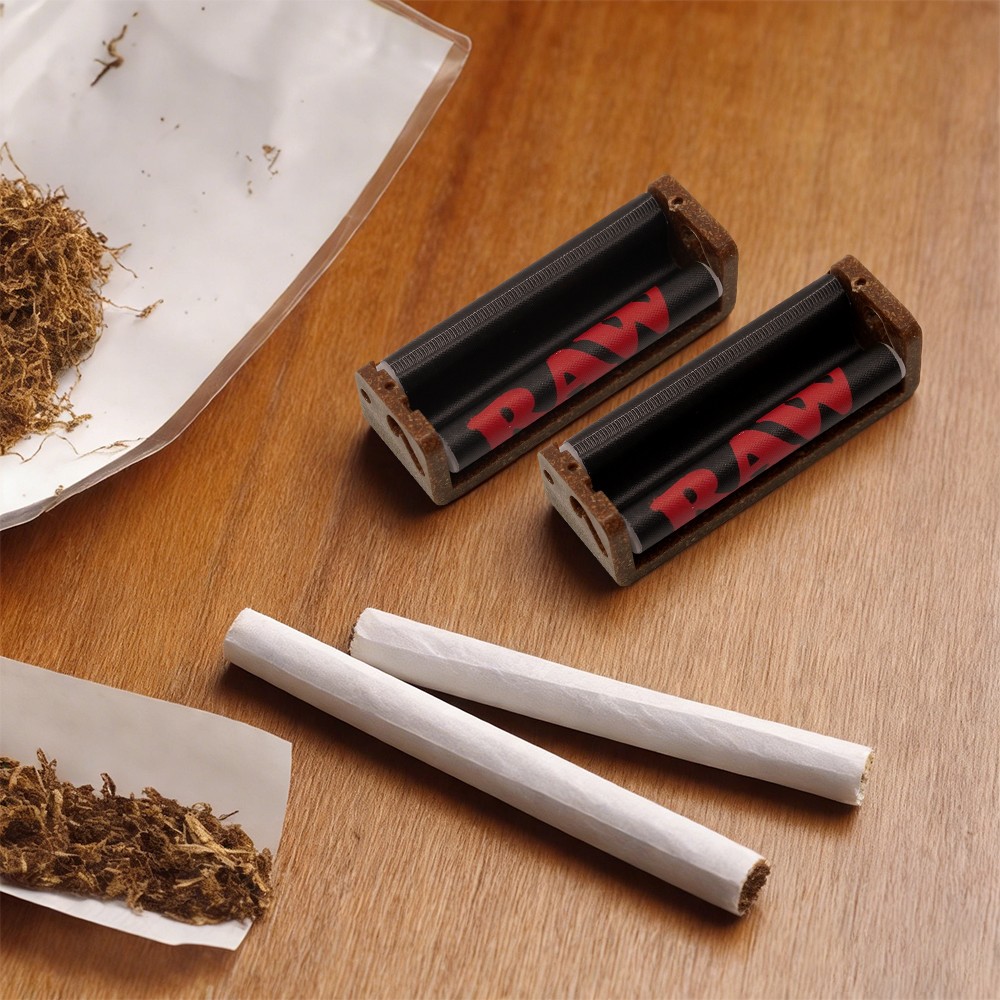 2 Packs RAW 70mm Automatic Cigarette Tobacco Rolling Roller Machine