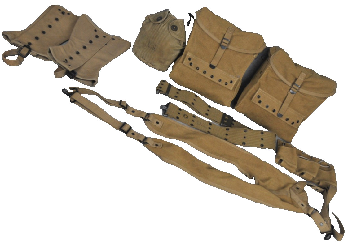 Vtg Military Medic Pouches General Bag Suspenders Belt Canteen Cover Leggings