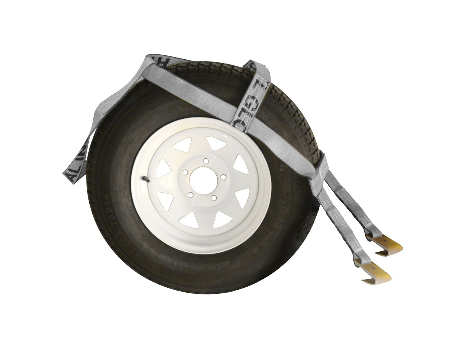 Demco Wheel Lift Strap with Flat Hooks | 2" Silver Webbing Replacement Tie Down
