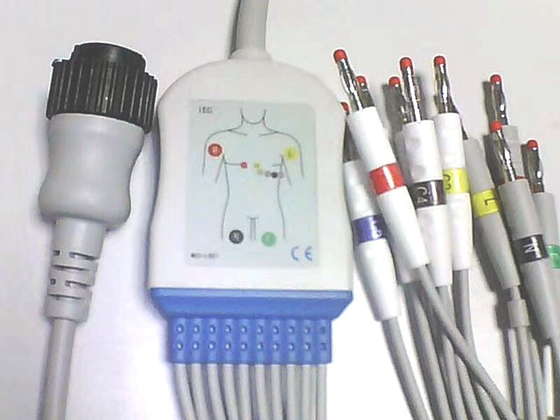 KANZ PC-104 Cardioline EKG ECG cable 10-Leads 103 106 4.0