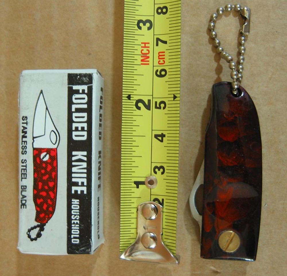 Stainless Steel Blade Folded Pocket Knife Red Hard Plastic Handle NEW PK-9513Red