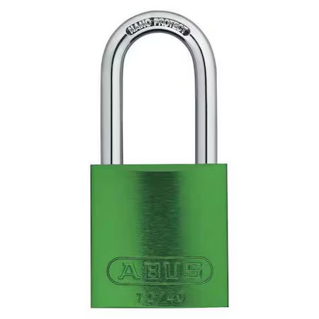 Abus 19338 Keyed Padlock, Open, Rectangular Aluminum Body, Hardened Steel