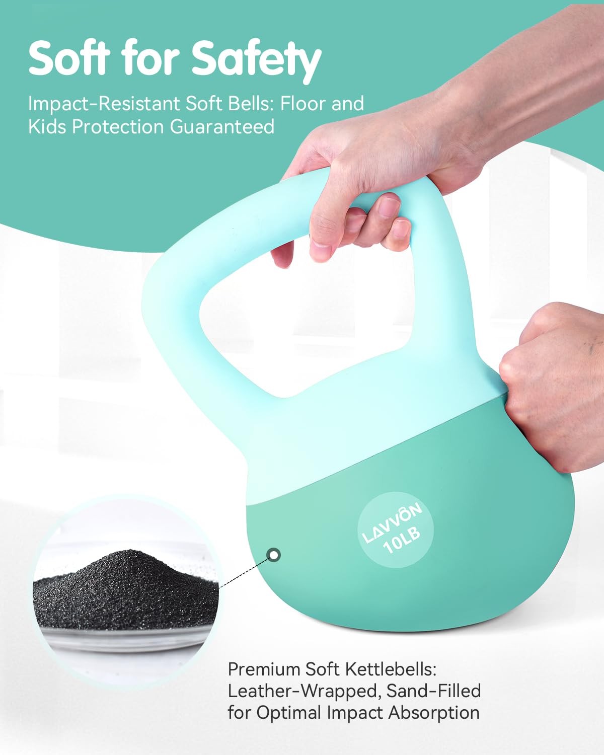 Soft Kettlebell - Cushioned Impact-Resistant Base and Anti-Slip Kettle bell