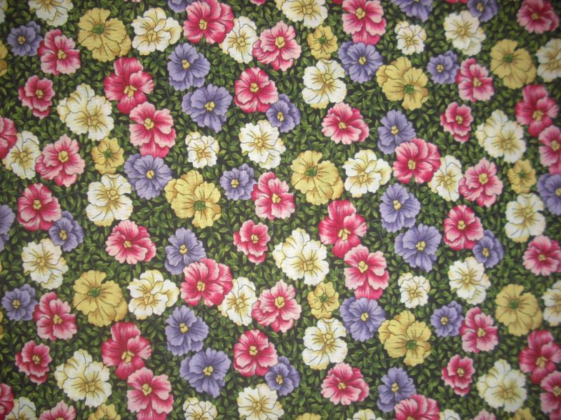 HOFFMAN Les Jardins #5642 Black Background QUILT FABRIC