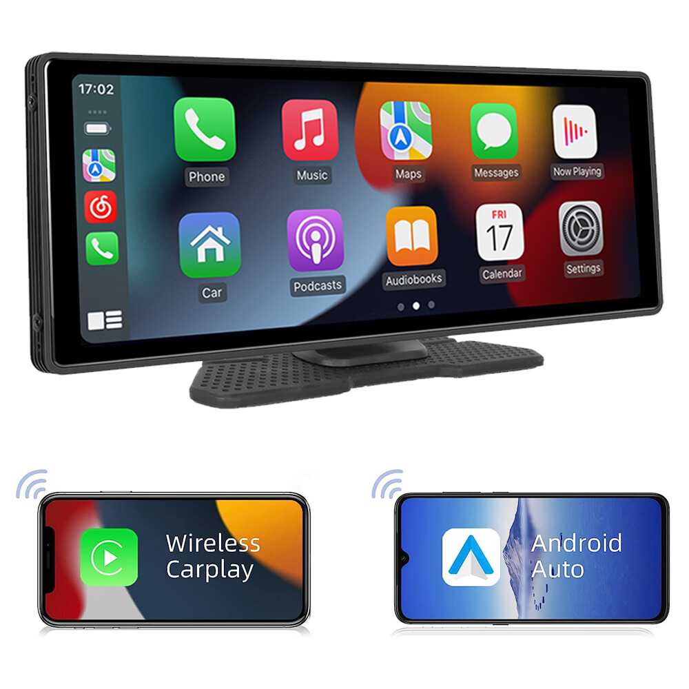 10.26" Portable Car Stereo Wireless IOS CarPlay/Android Bluetooth Touch Screen