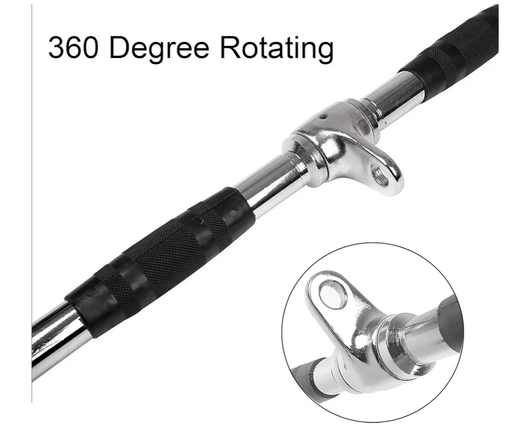 NEW 8.8 Lb LAT Cable Machine Attachment, Curl Pulldown Bar, Full Rotation, Steel