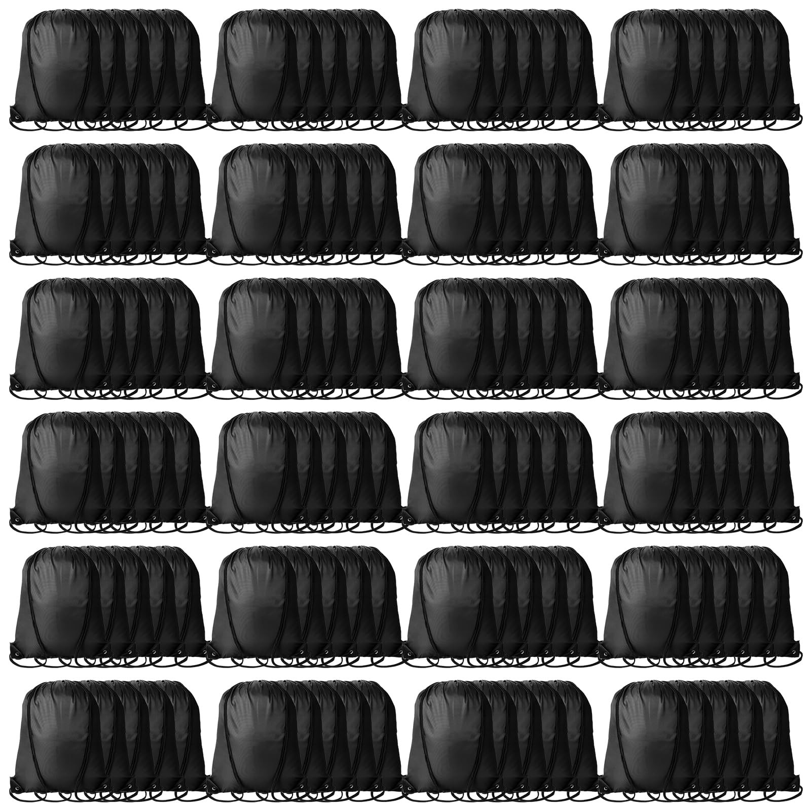 120Pcs Black Drawstring Backpacks Bulk String Bag Cinch Sack Pack Storage Kna...