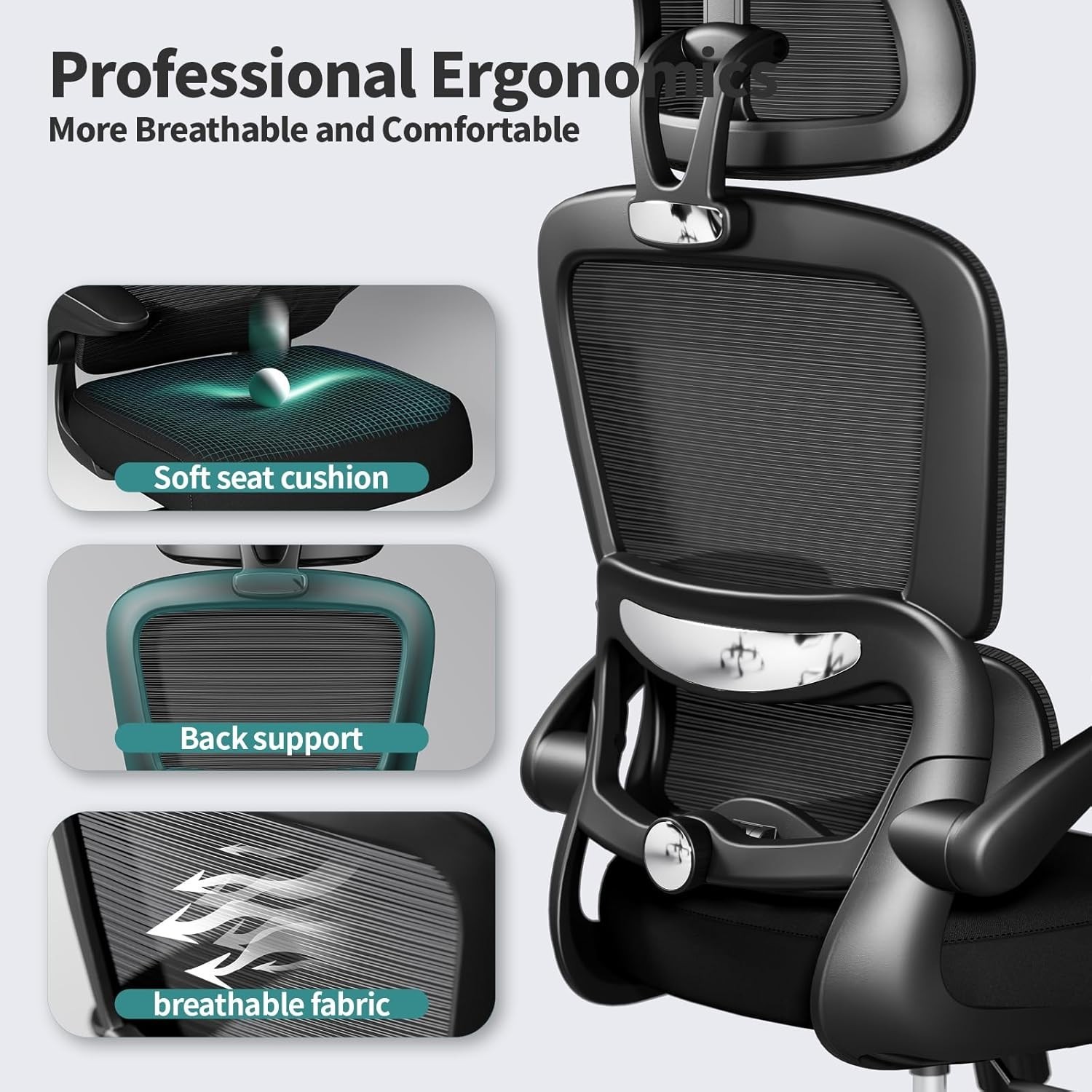 Adjustable Ergonomic Office Chair - 330 lbs Capacity