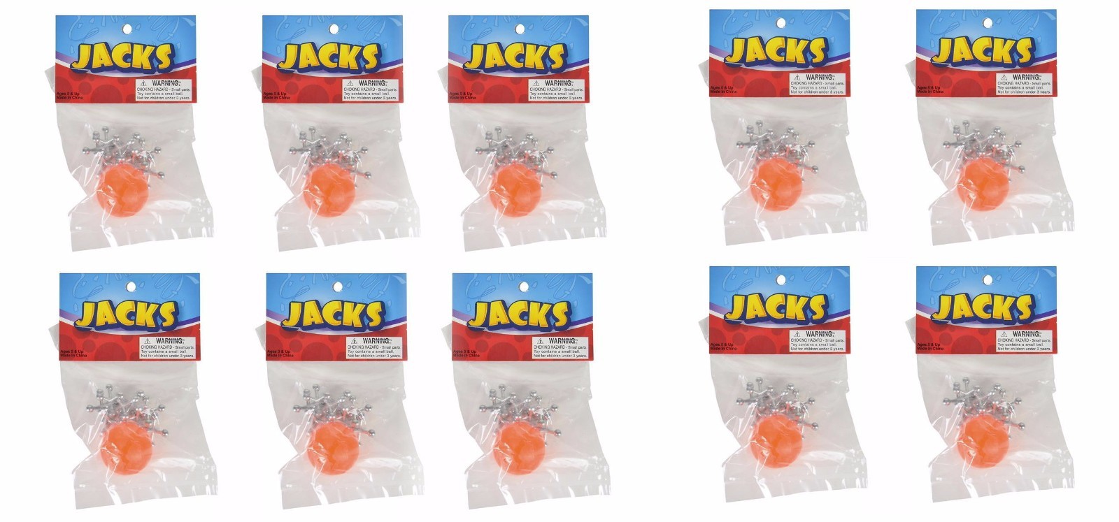 10 SETS OF STEEL METAL JACKS WITH RUBBER SUPER BALL, CLASSIC KIDS TOY FREE SHIP