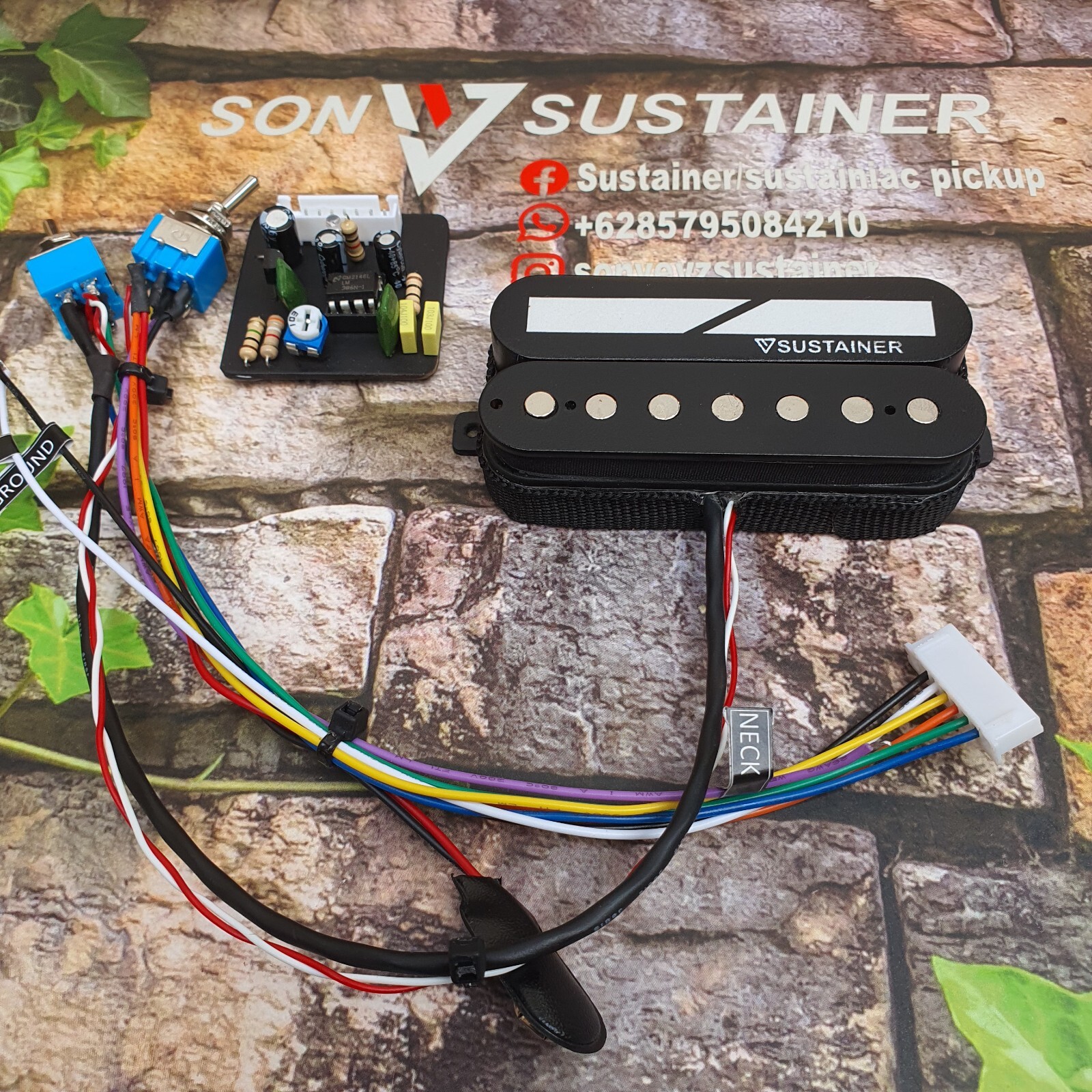 Sustainer Pickup 7 string (black)