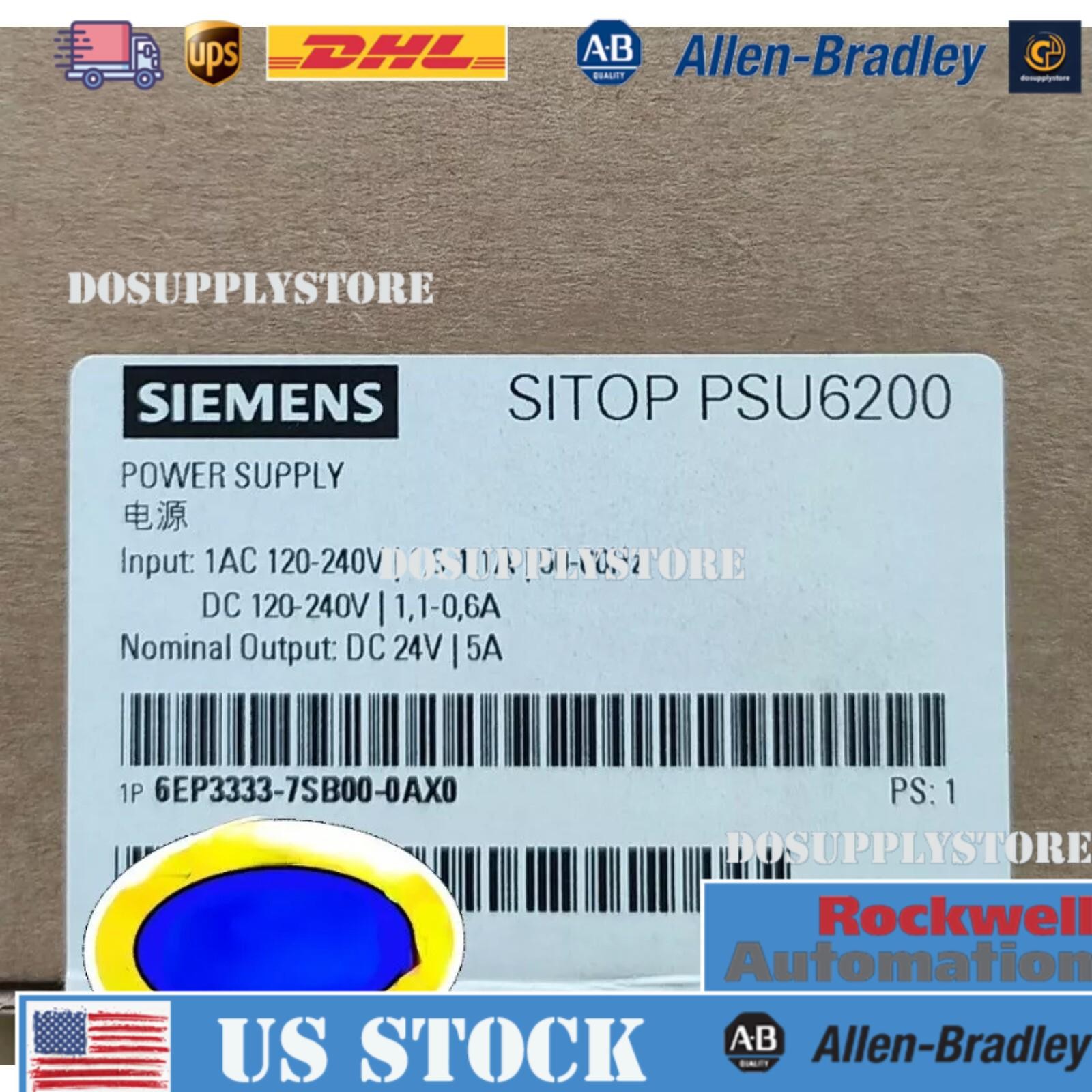 New Siemens  PSU6200 24 V/5 A power supply 6EP3333-7SB00-0AX0 6EP33337SB000AX0