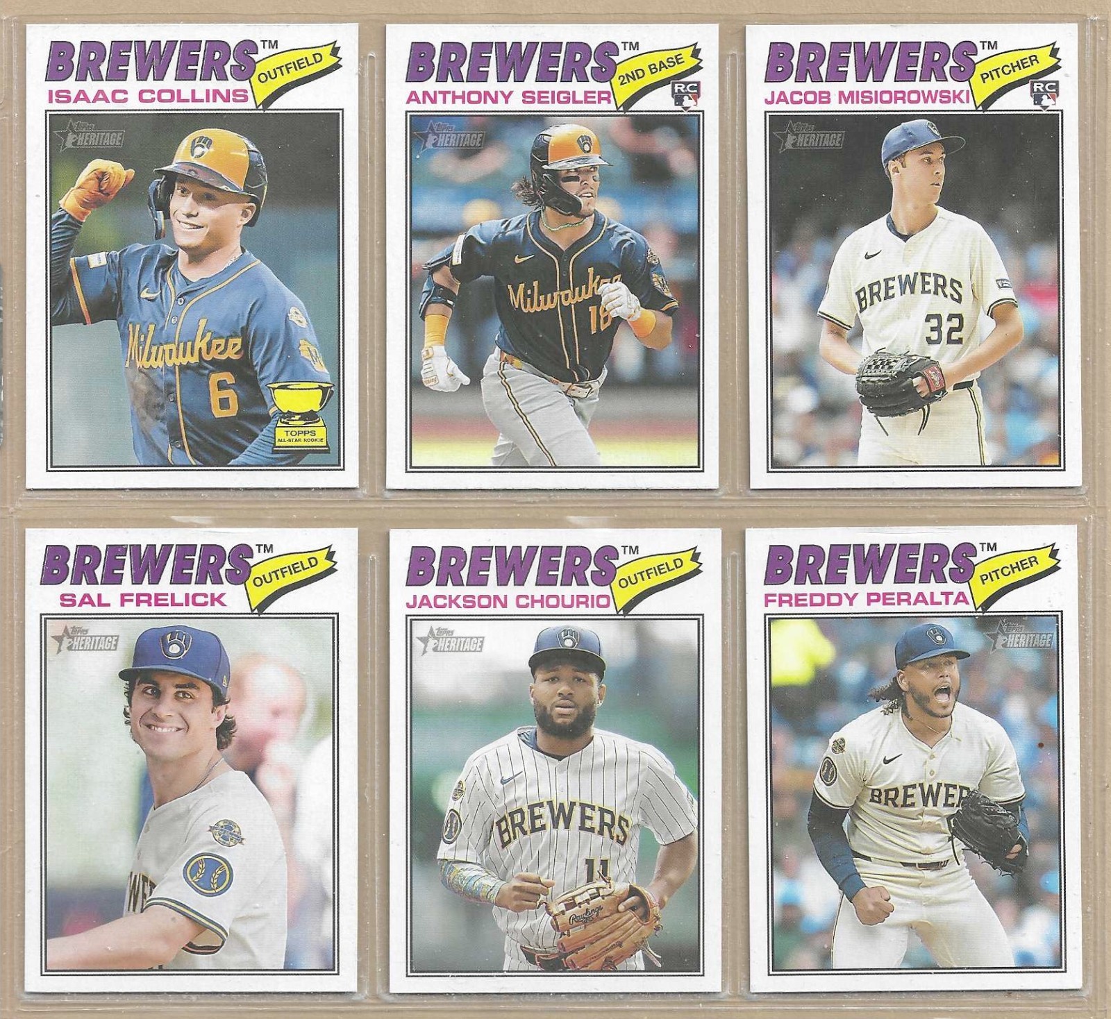 2026 Topps Heritage MILWAUKEE BREWERS Base Team Set of (10) Chourio Turang