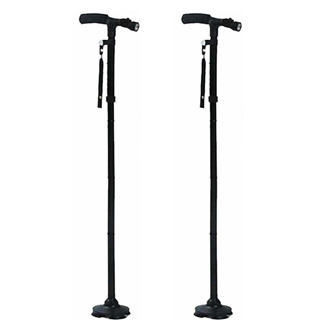 2Pcs Lightweight Collapsible LED Walking Stick Folding Adjustable Walking Cane