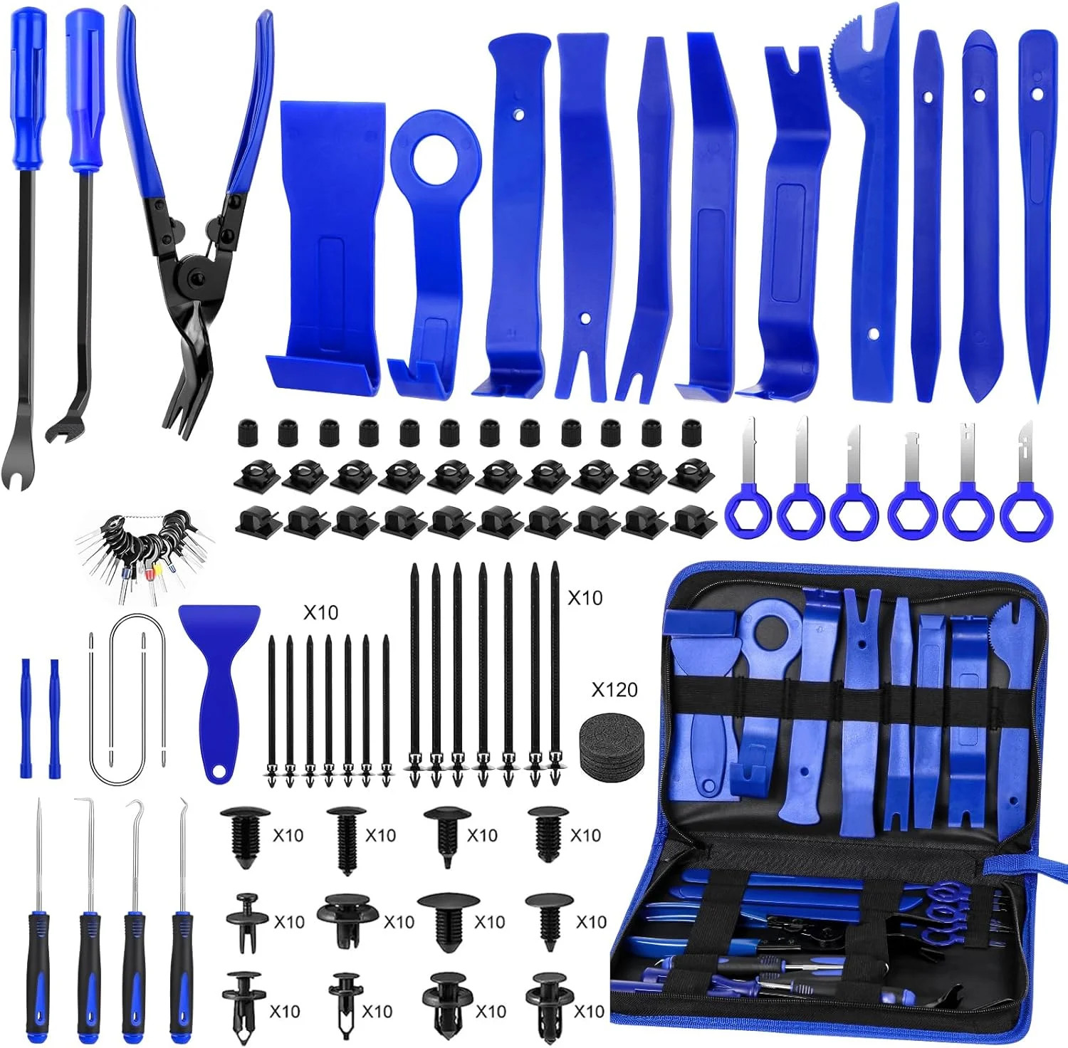 JNLK 352pcs Trim Removal Tool, Pry Tool, Door Panel Removal Tool Kit, Clip Tool,