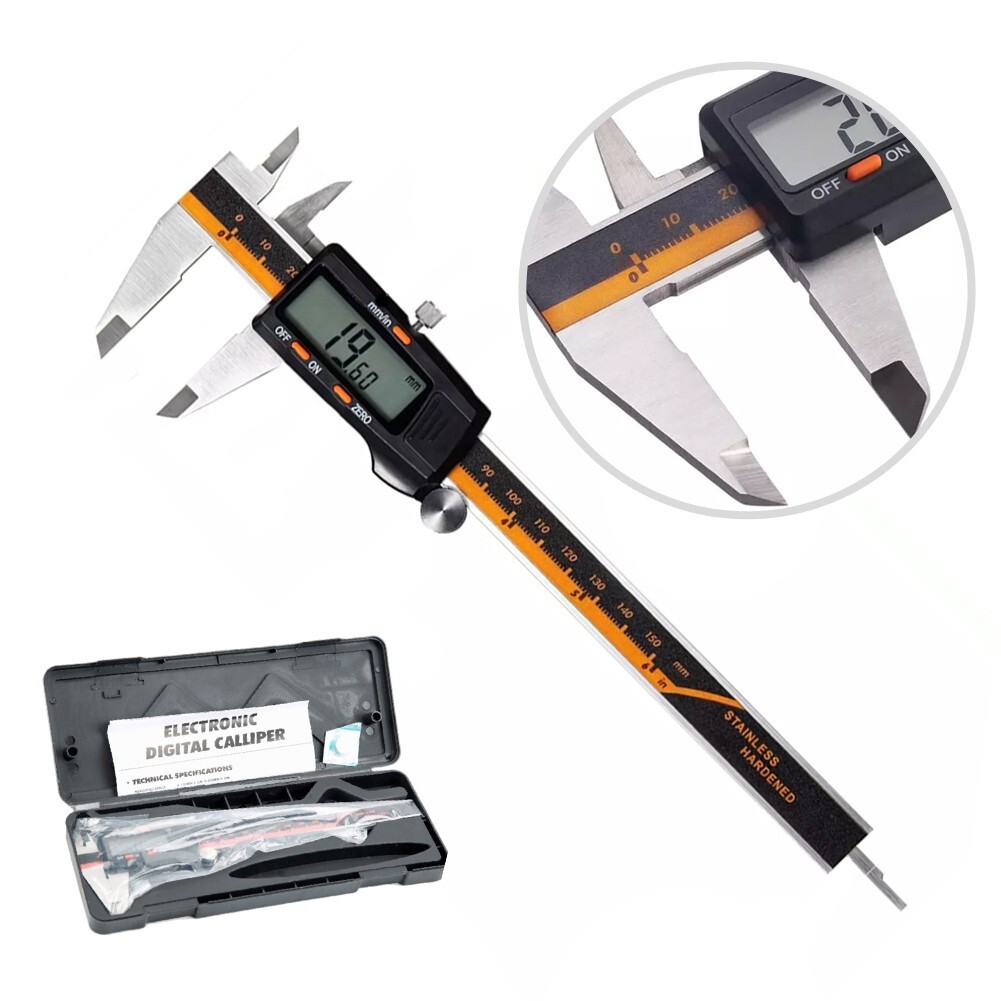 High Precision Stainless Steel Digital Caliper | 150mm + Large LCD Screen