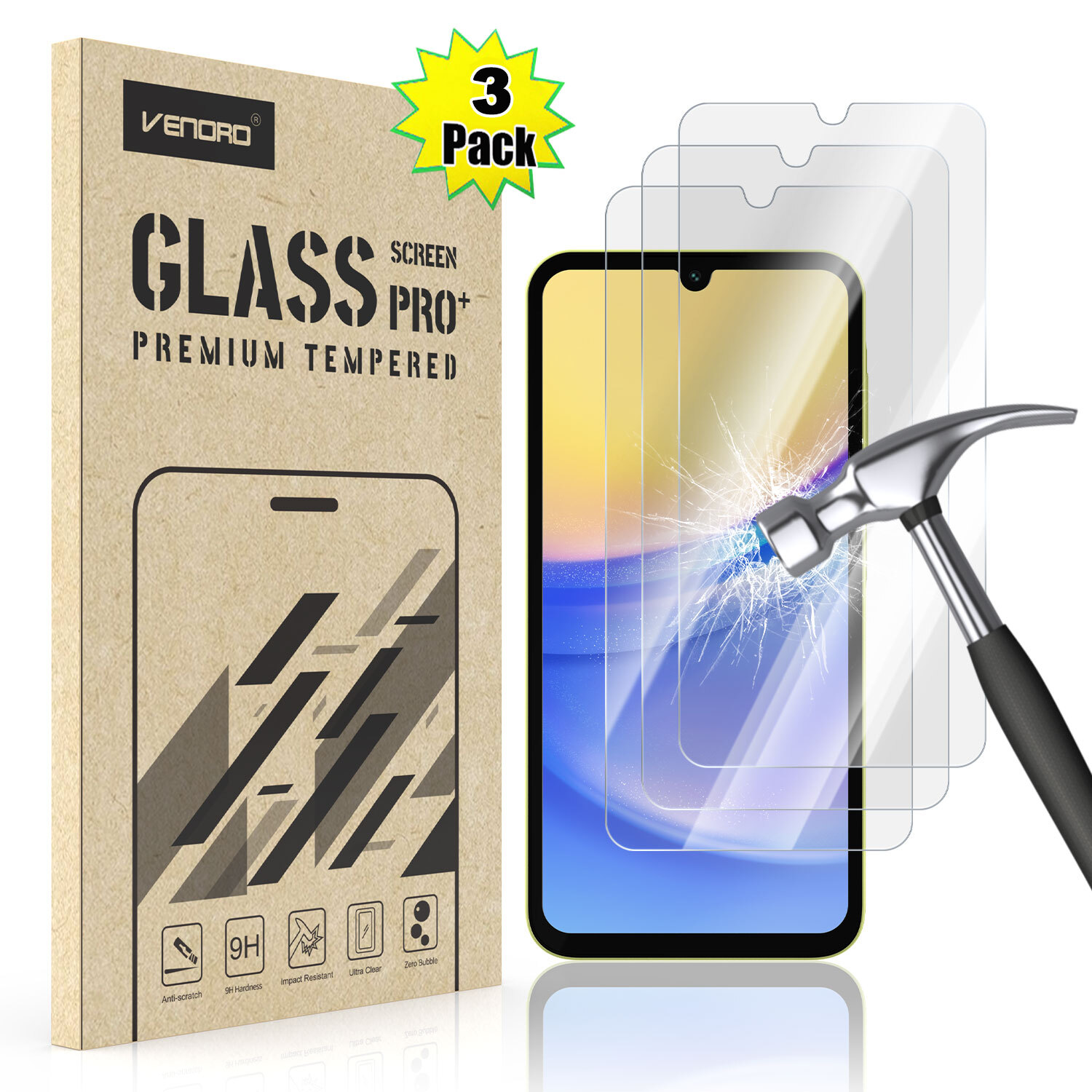 Shockproof Tempered Glass Screen Protector For Samsung Galaxy A15/A25/A35/A55 5G