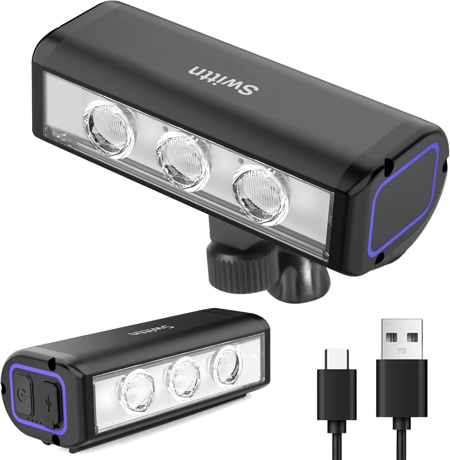 2026 New 1500 Lumens Bike Lights Night Riding Runtime 10 Hours USB-C Bicycle Men