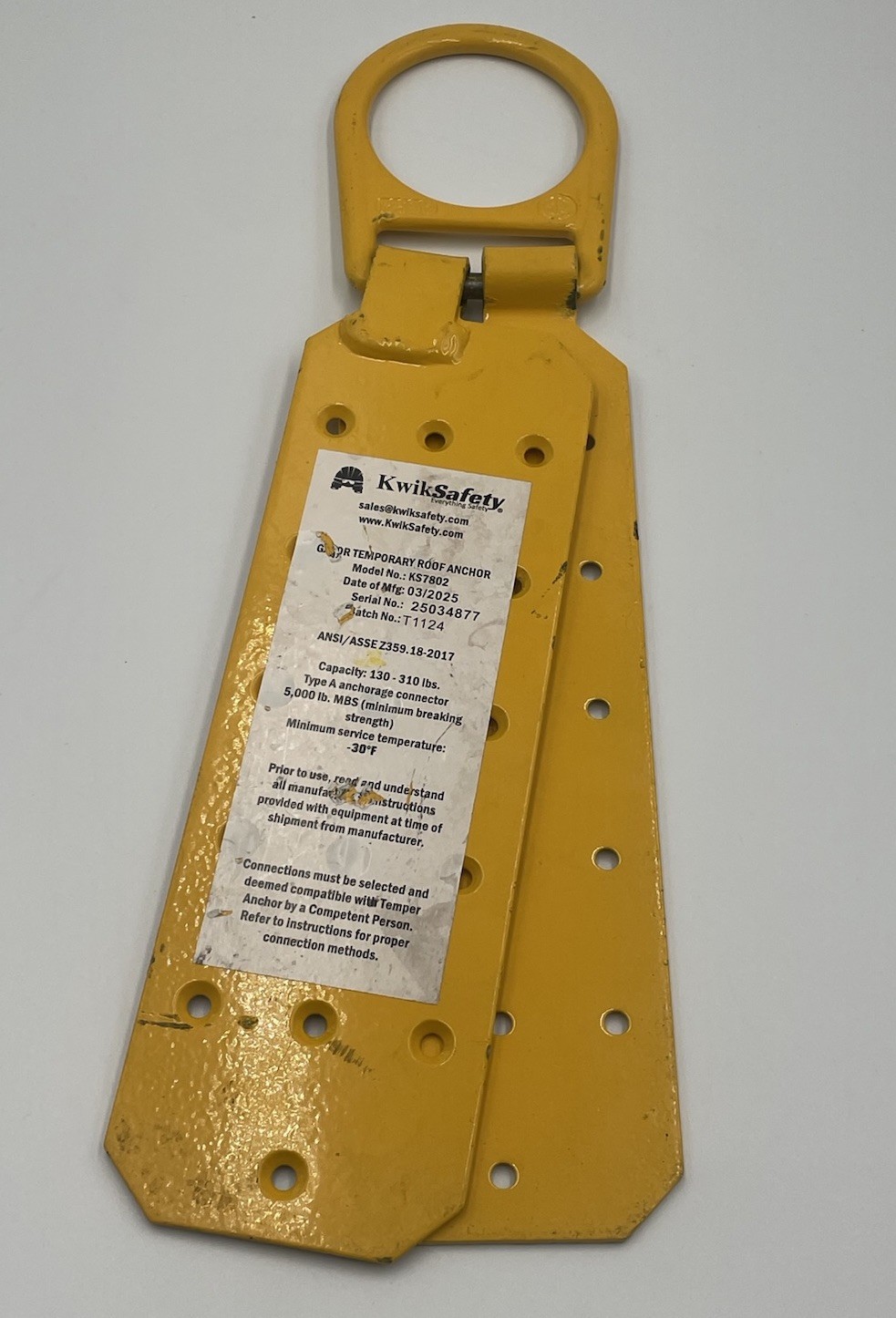 1 KwikSafety Temporary Reusable Roof Anchor KS7802 **NEW** MINOR SCRATCHES