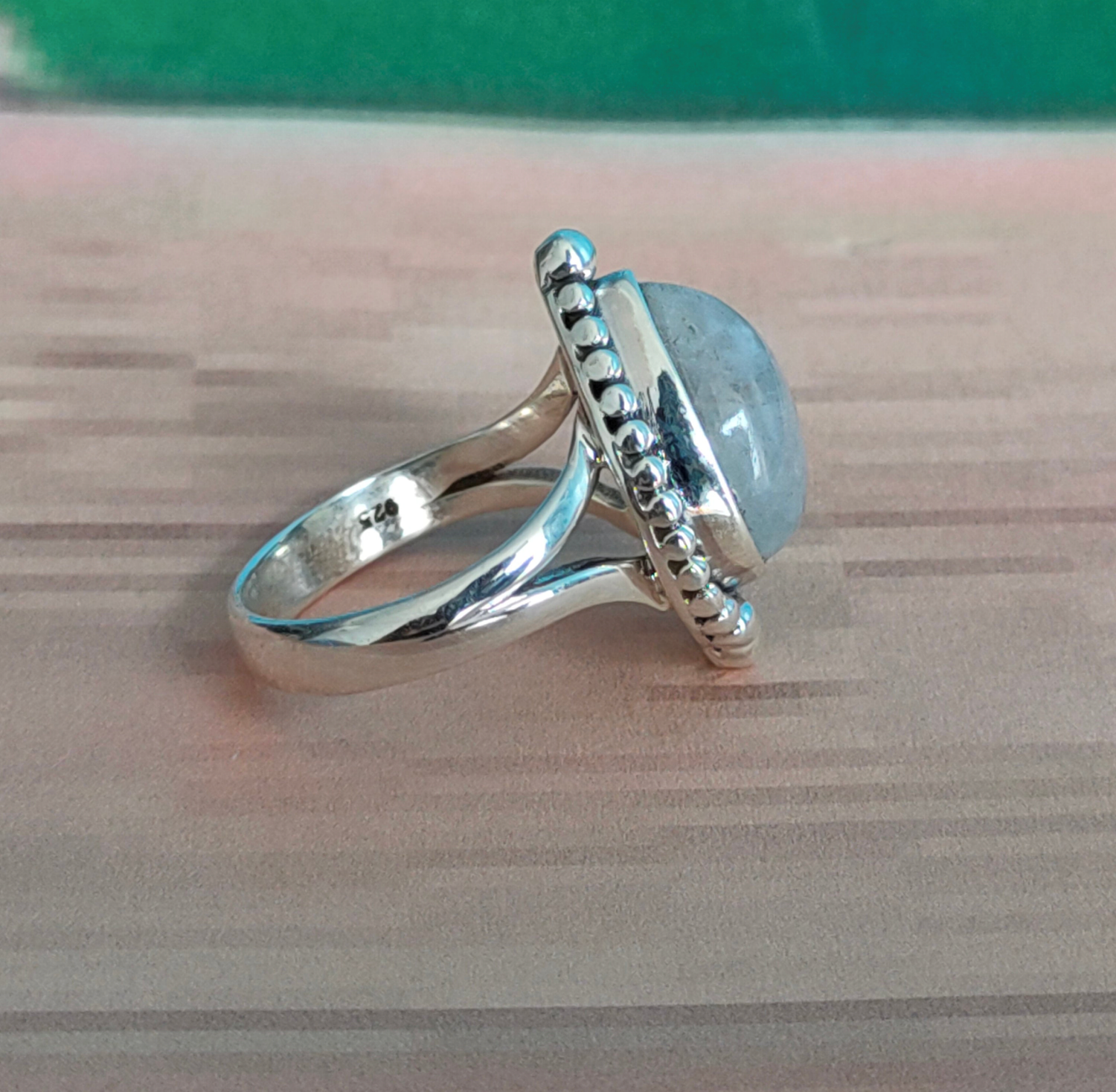 Rainbow Moonstone Gemstone 925 Sterling Silver Handmade Gift Ring All Size SR43