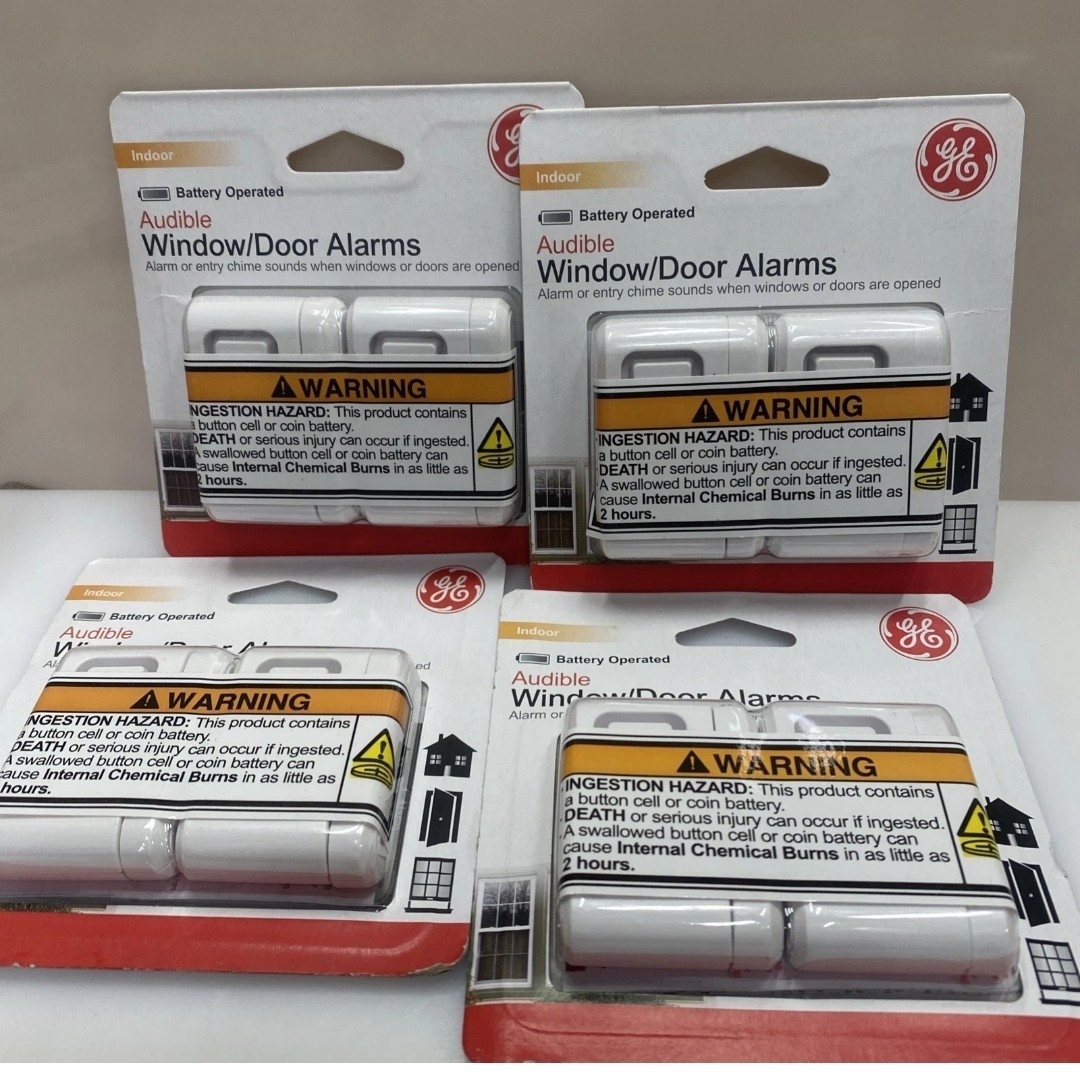 4 Pack Of 2 GE Audible Window/Door ALARM - Battery Operated 2 Pcs (8 Total)