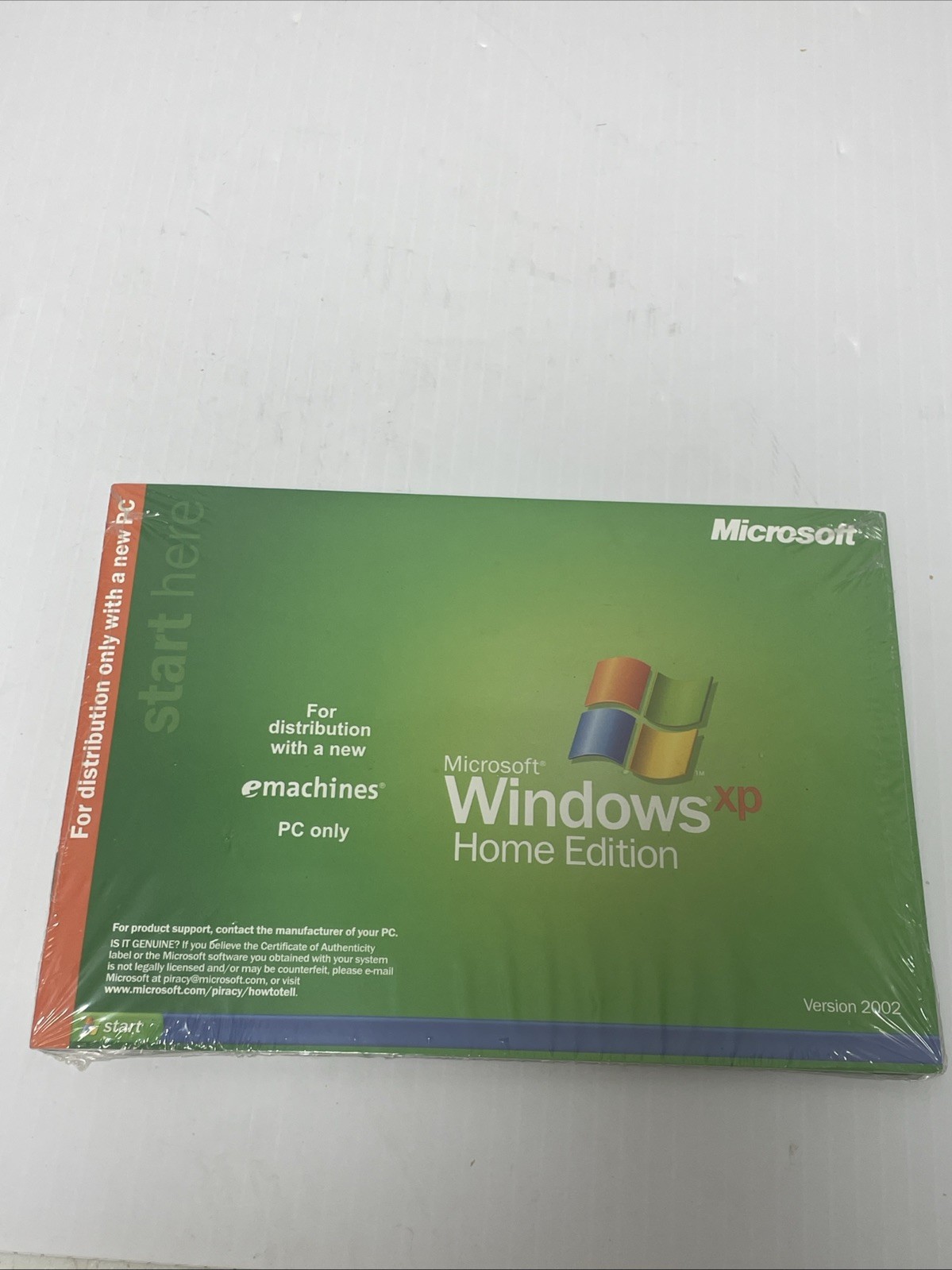 Microsoft Windows XP Home Edition Version 2002 New Sealed For Emachines PC Only