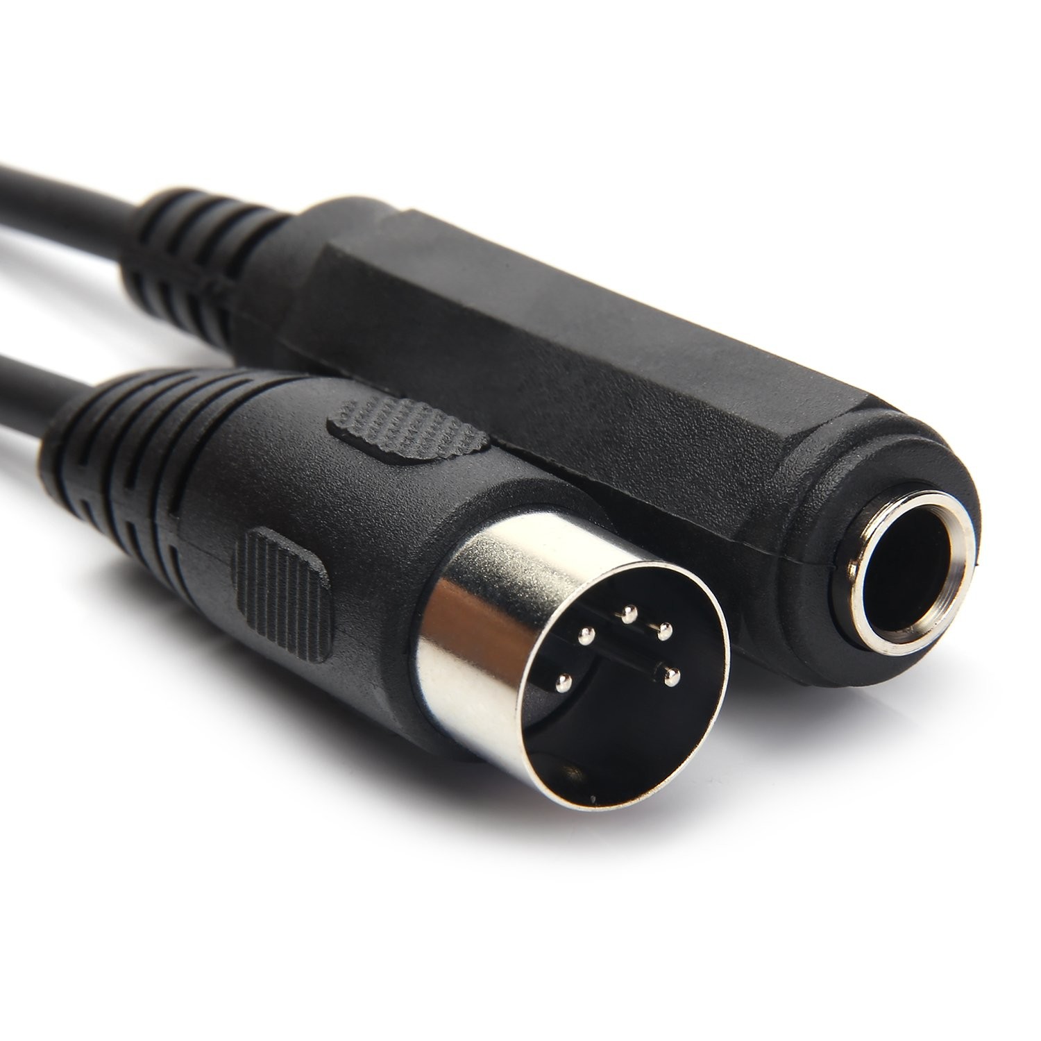 SiYear 6.35mm Female 1/4" TRS to DIN 5 Pin MIDI Cable Adapter 30 cm, Black