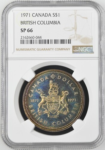 1971 CANADA BRITISH COLUMBIA S$1 NGC SP 66 Certified Coin