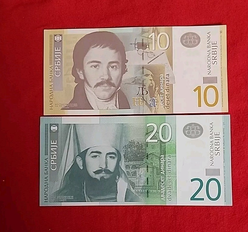 SARBIA  2 PAPERMONEY- 10 &20 Dinara ISSUED 2013 - UNC  FREE SHIPPING