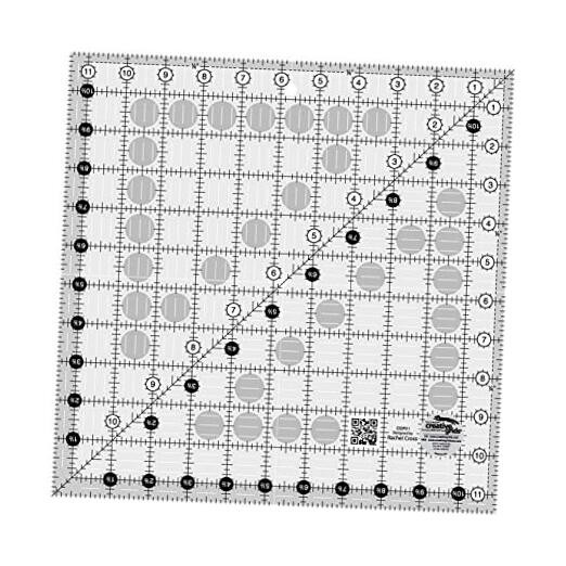 Quilt Ruler 11-1/2in x 11-1/2in Square – CGR11 – Made in USA, Non-Slip Grip