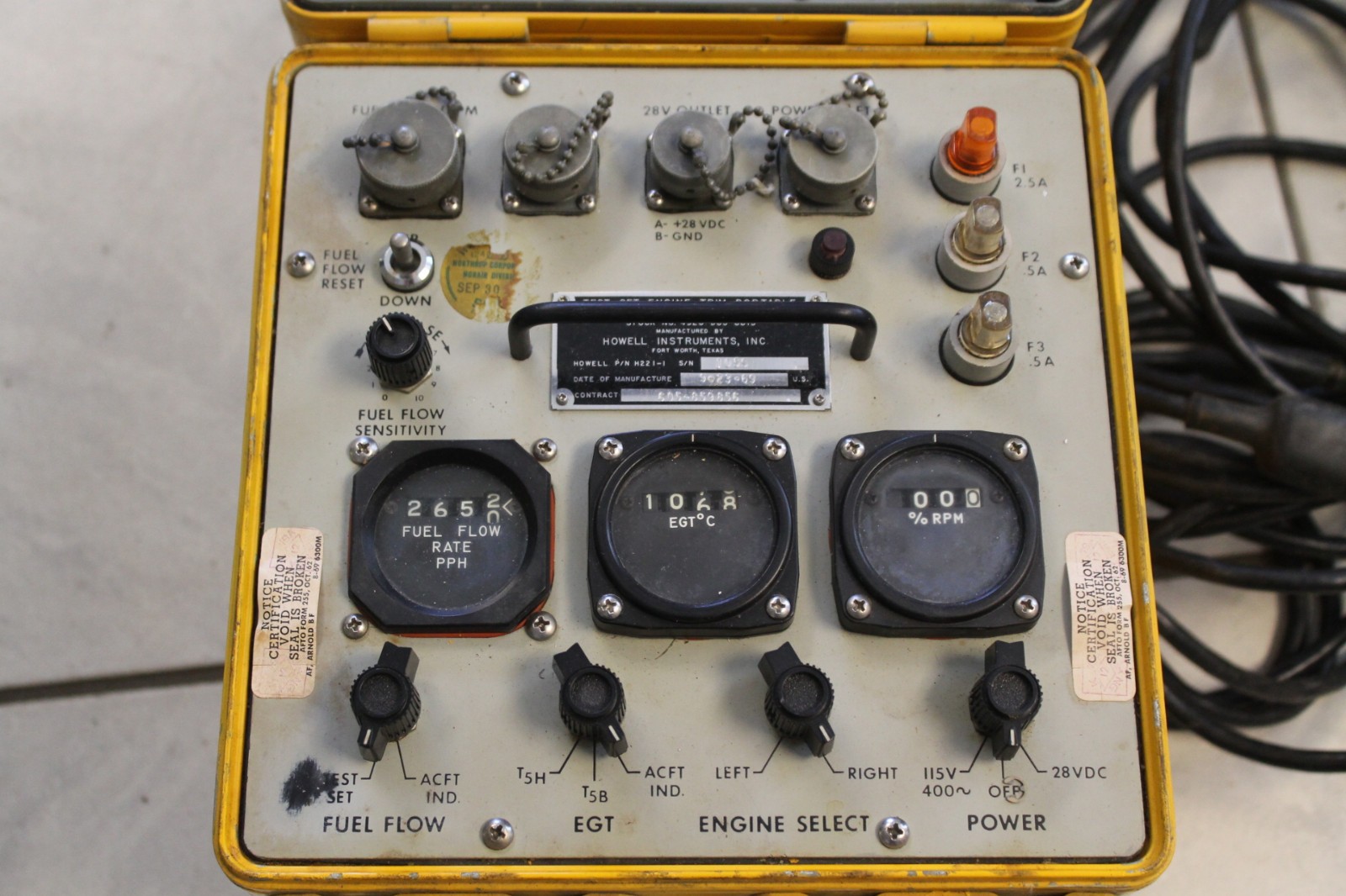 J-85  ENGINE TEMP TRIMMER  TEST SET  P/N  6-76204-1 , HOWELL INST P/N H221-1