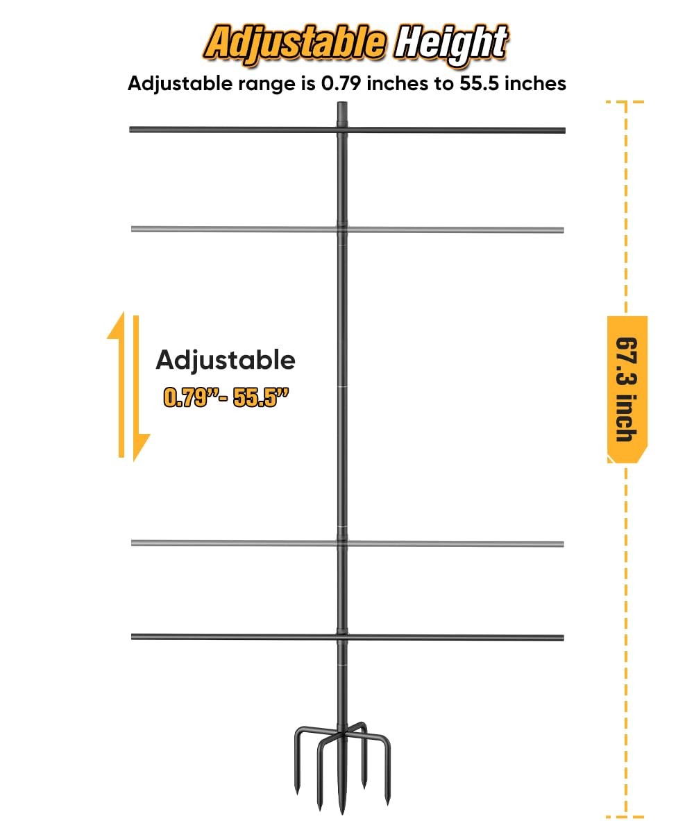 Ardier Adjustable Shooting Target Stand with 5-Prong Base, Large, Black
