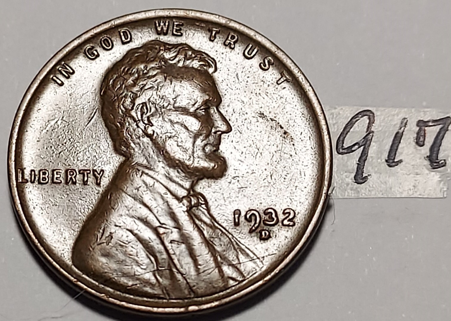 1932-D Lincoln Wheat Cent EXTREMELY FINE # 917