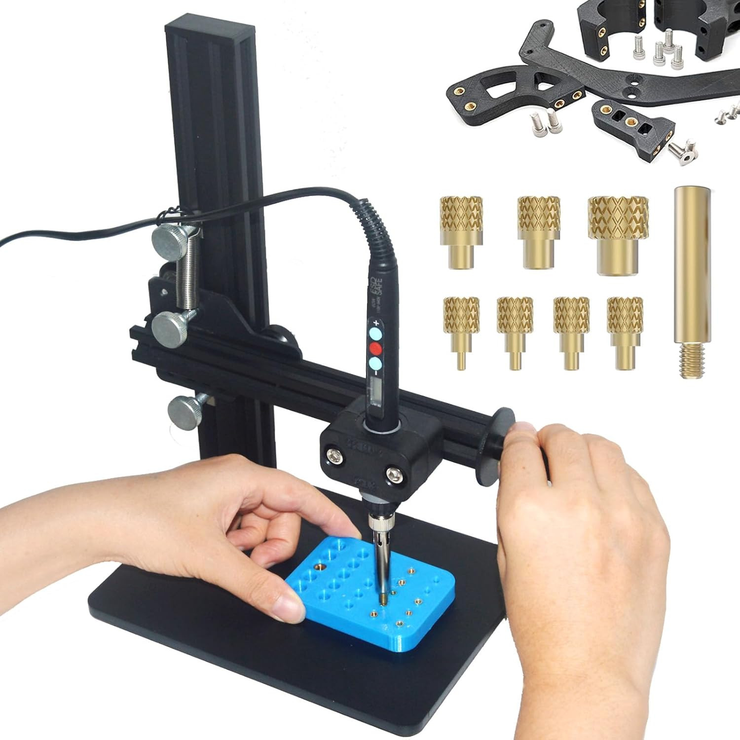 Vertical Heat Pressing Machine,Heat Set Insert Tool,Brass Inserts 3D Printing,He