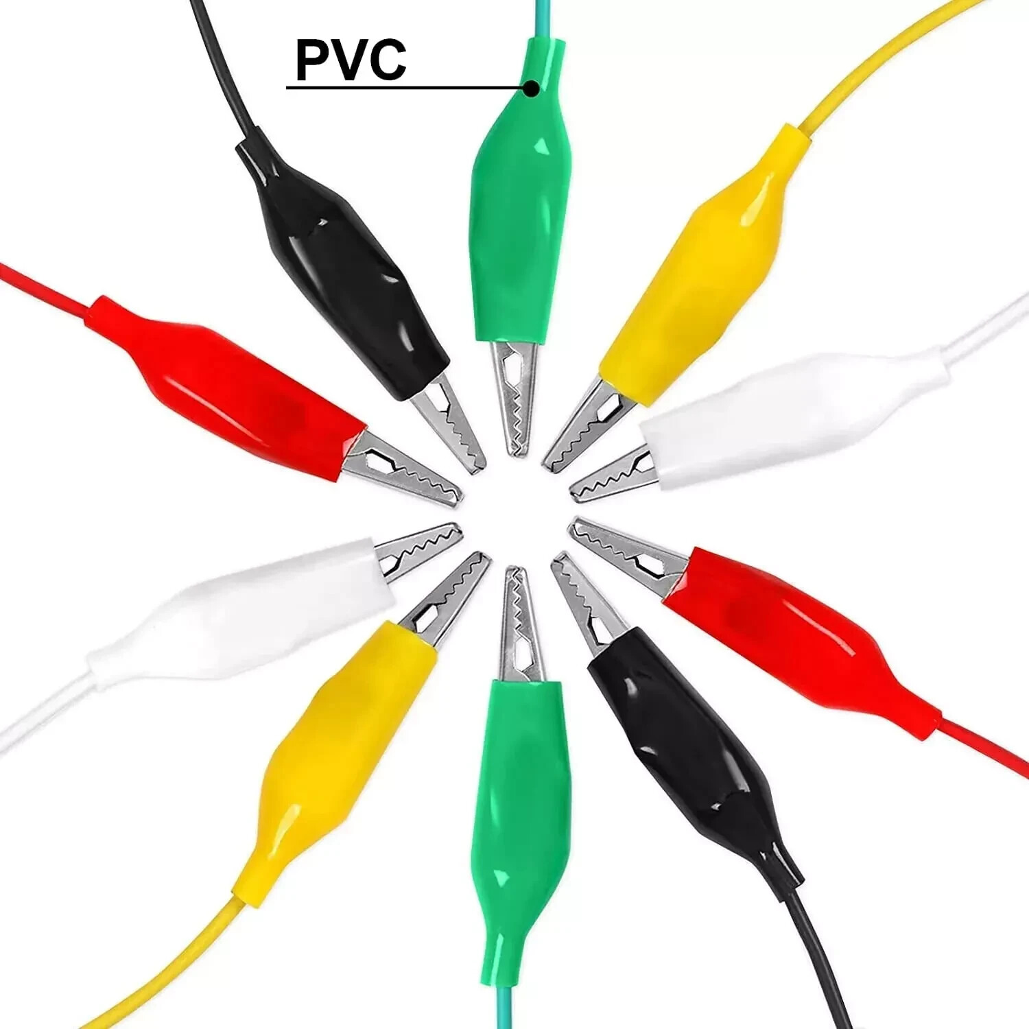 Test Leads Set Jumper Wire With Alligator Clips 10-pc.multi color set