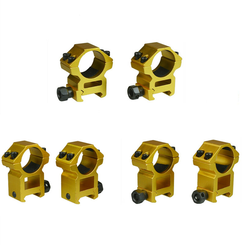1 Inch Scope Rings Mount for 20mm Picatinny Weaver Rail Anodized Gold Aluminum