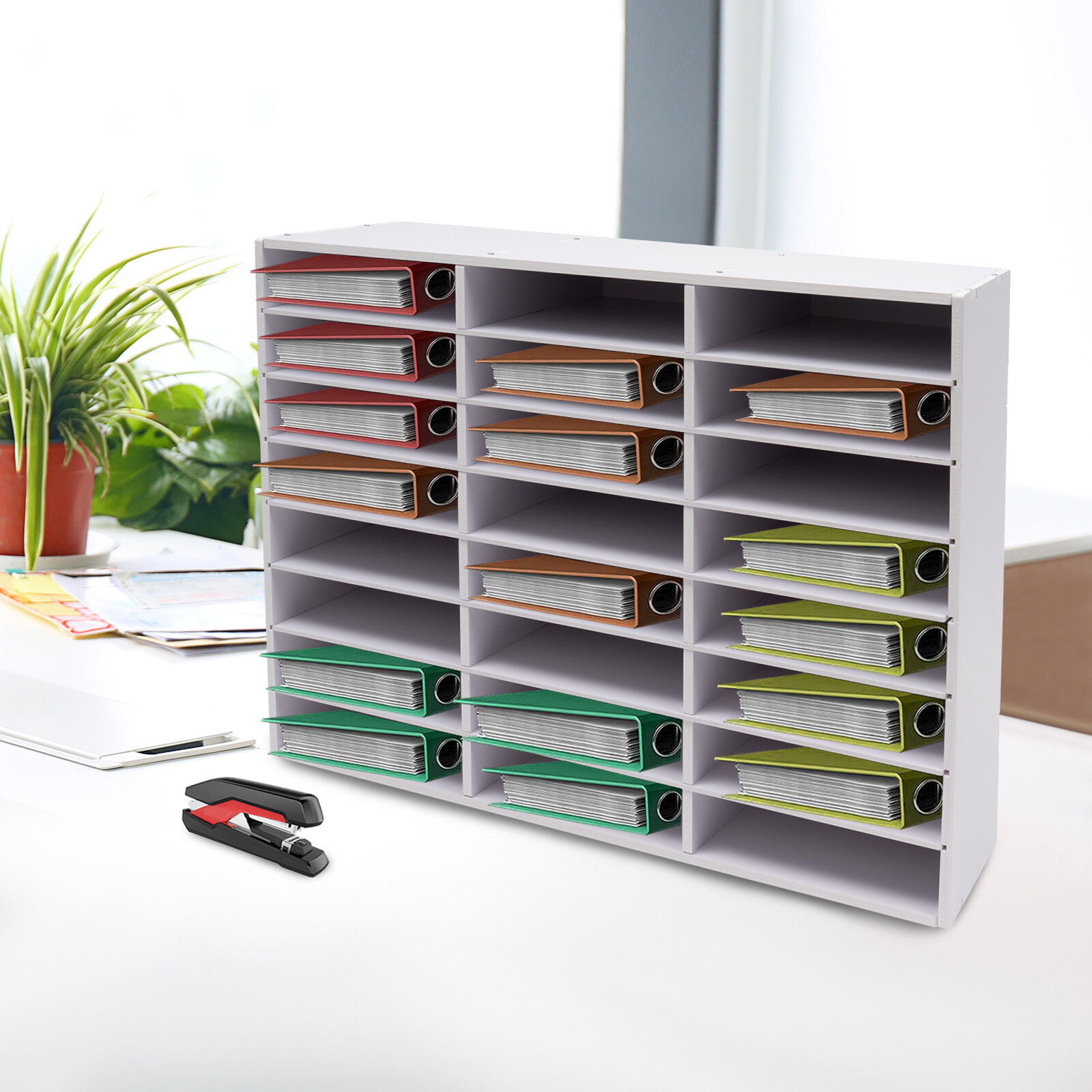 For Office Mail Sorter Organizer Wood Literature Organizer Desktop Bill Paper