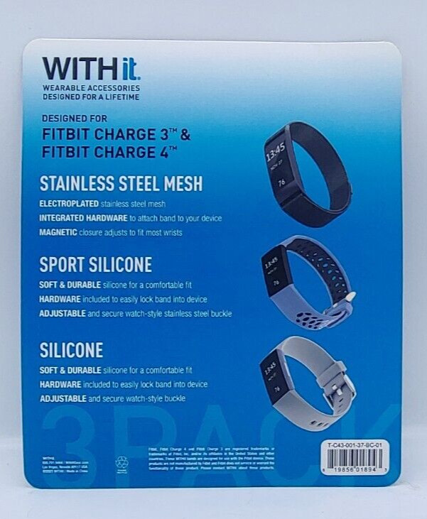 165 fitbit replacement bands for Charge 3 &4 Metal Clasp, 55-3 packs