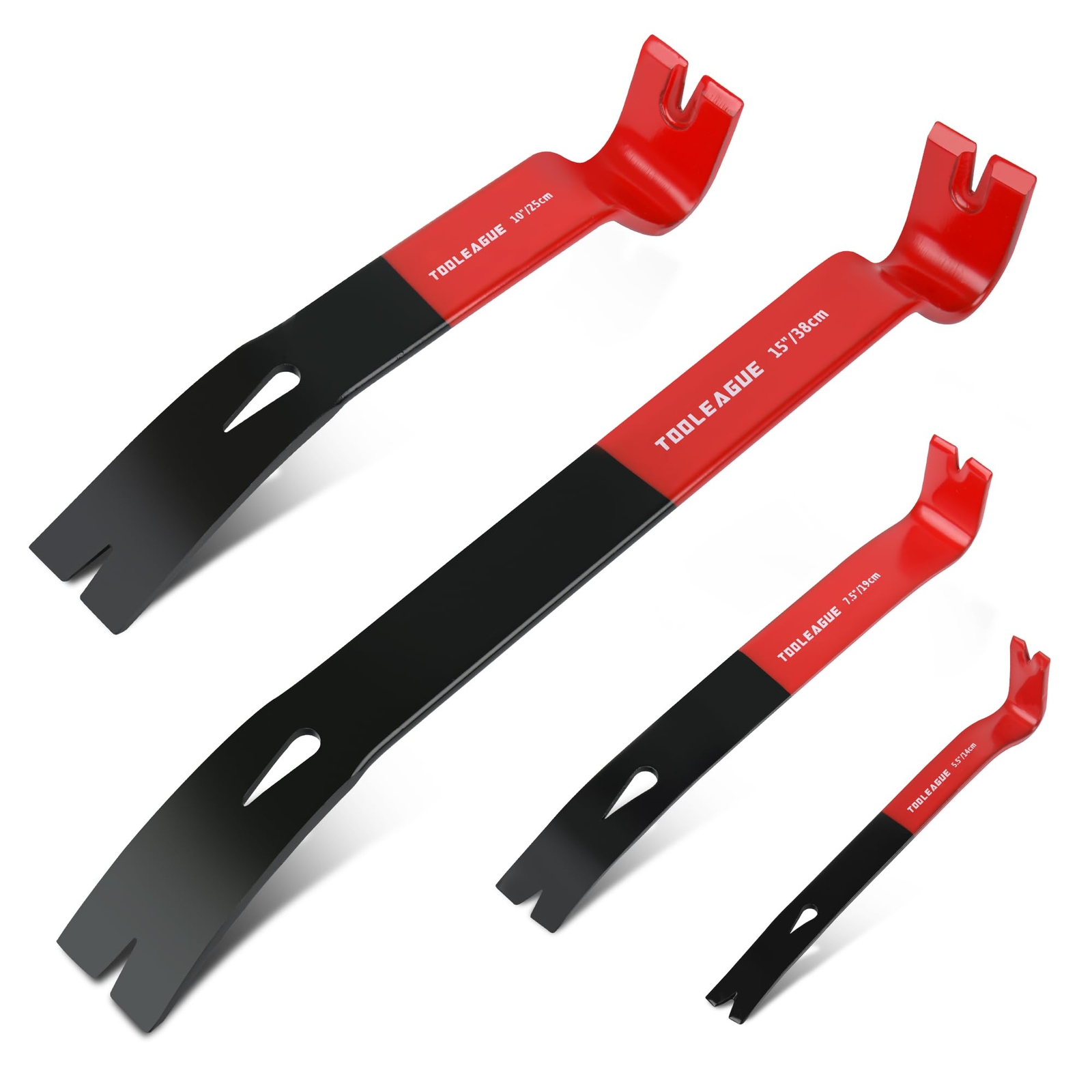 4pcs Flat Pry Bar Set51/2"71/2"10"15" Crow Bar With Nail Pullerutility Heavy Dut