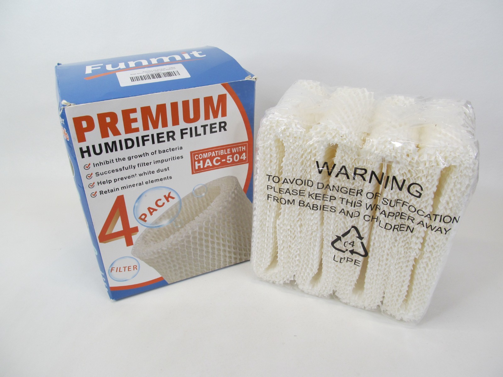 4-Pack Funmit Replacement Humidifier Filters For Honeywell HAC-504 & Filter A