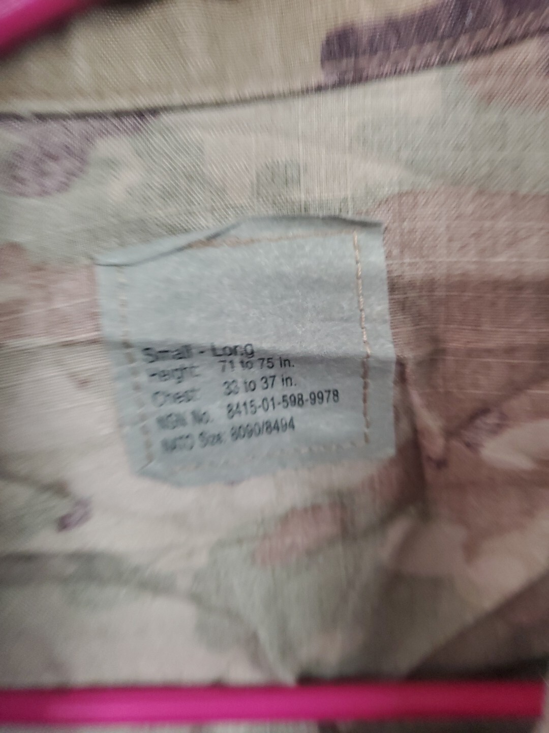 Specials Small Long US ARMY ISSUE W2 Scorpion ocp fire FLAME RESISTANT jacket