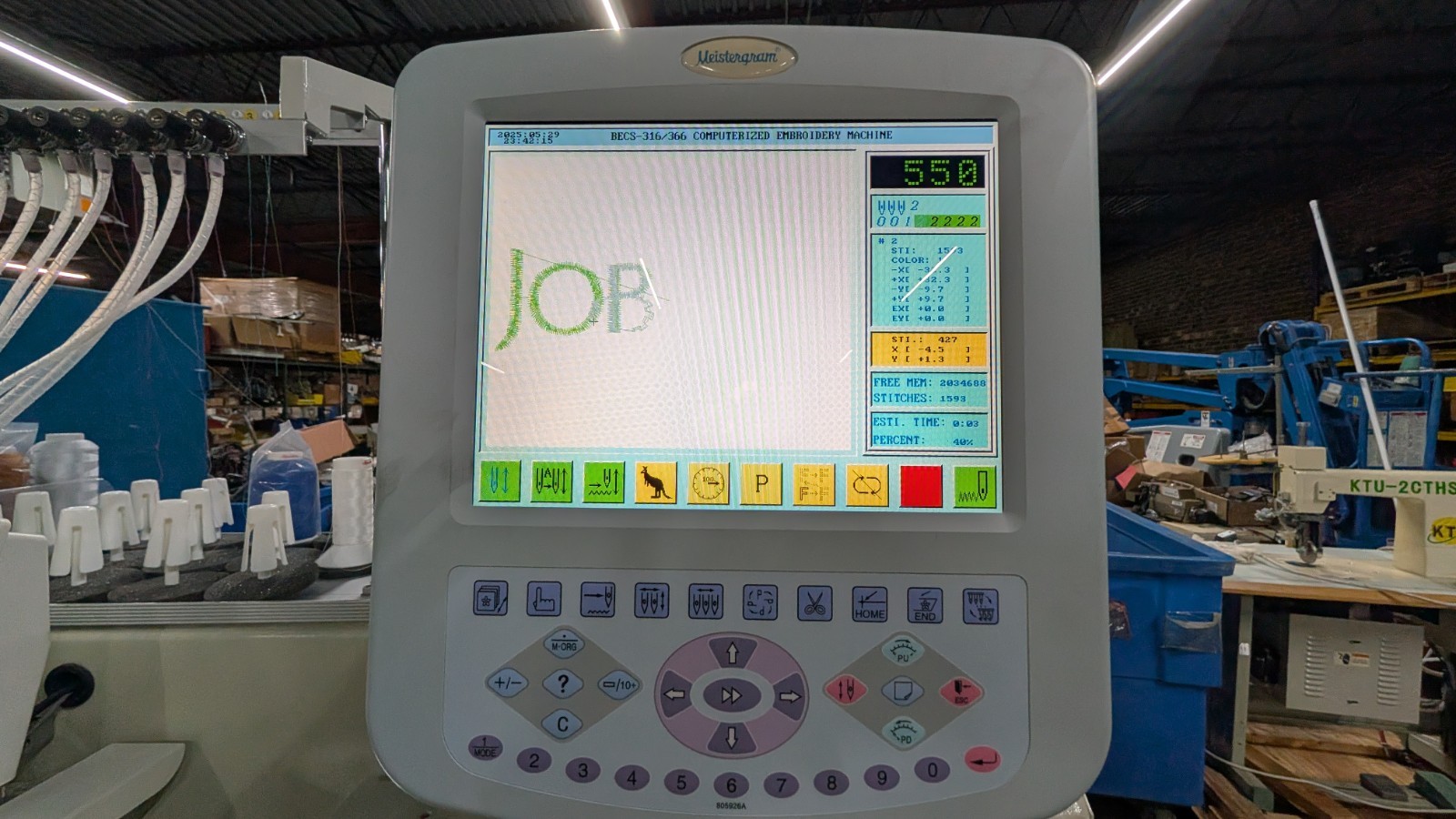 Macpherson Meistergram PRO1504 embroidery Machine